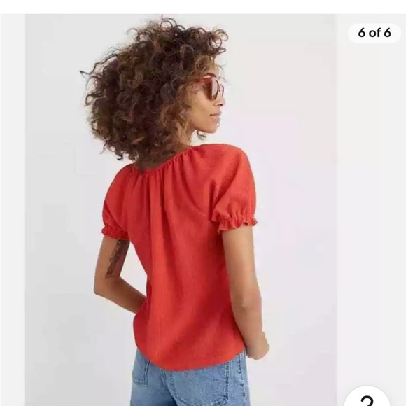 Madewell Texture and Thread Peasant Shirt - Lghtweight, Gathered Scoop-neck- - Picture 2 of 16